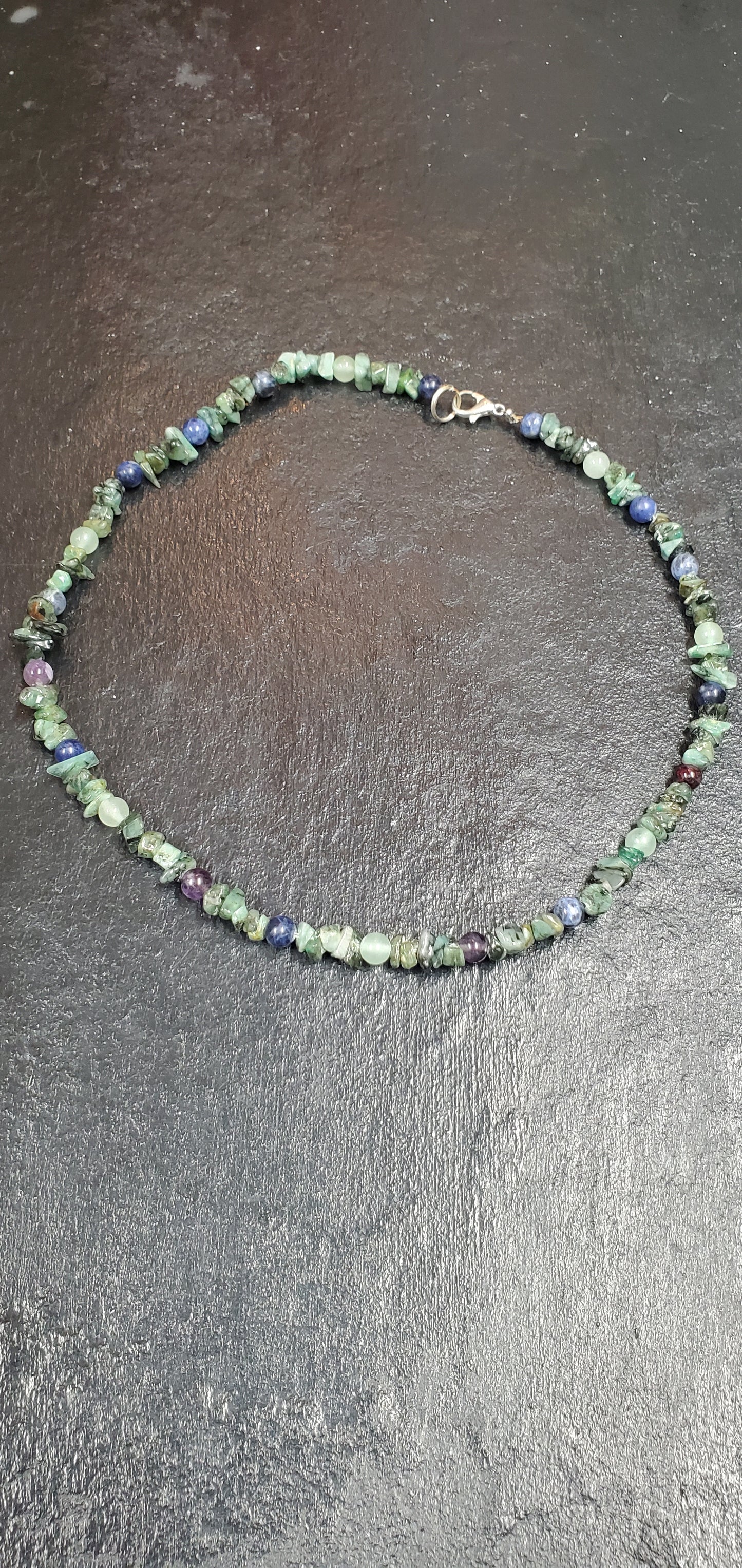Emerald Chip/Sodalite/Amethyst/Aventurine Necklace