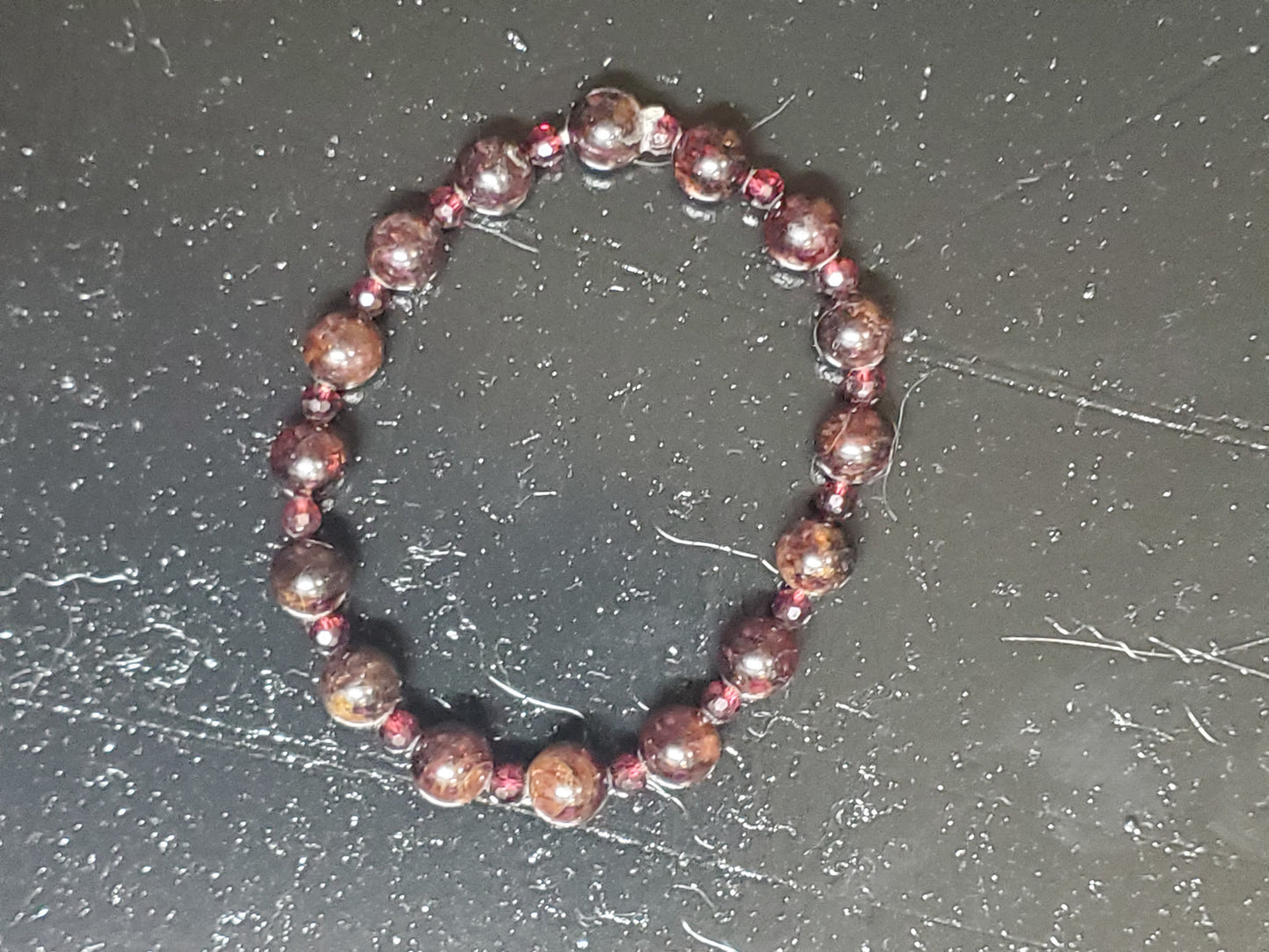 7" Garnet Stretch Bracelet